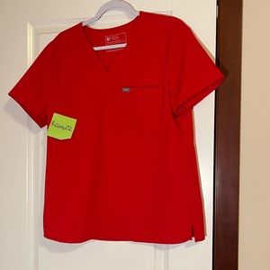 Womens large pop red Catrina scrub top
